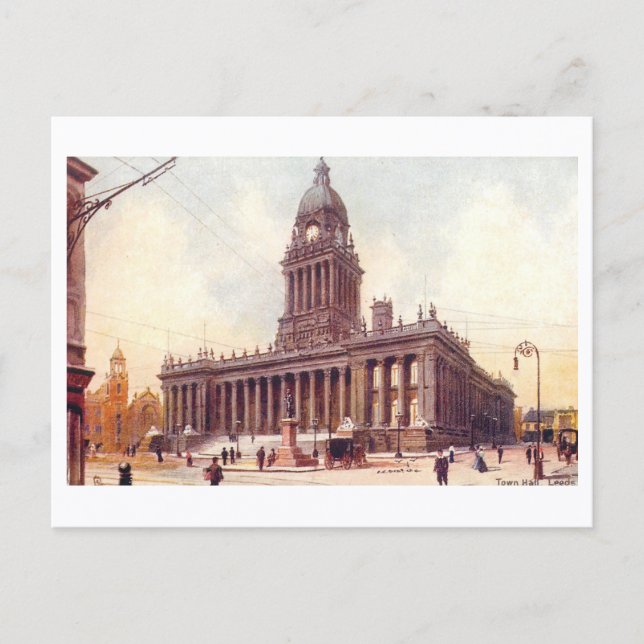 Postal Ayuntamiento Vintage, Leeds (Anverso)
