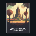 Postal Ayutthaya Tailandia Temple Sunset<br><div class="desc">Mostrar la puesta de sol en los templos de Ayutthaya,  Tailandia.</div>