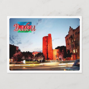 Postal Azerbaiyán - Bakú - Torre de la doncella -