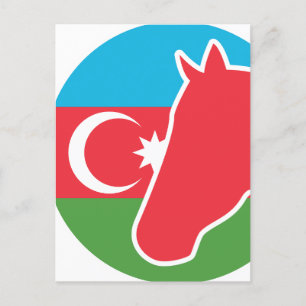 Postal Azerbaiyán Caballo Bandera Nacional Animal de Azer