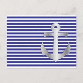 Postal Aziza Stripes y Marine Blue Seaman