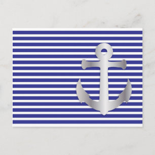 Postal Aziza Stripes y Marine Blue Seaman