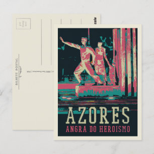 Postal Azores Angra do Heroismo ilustracion Portugal