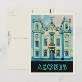 Postal Azores Terceira ilustracion Portugal