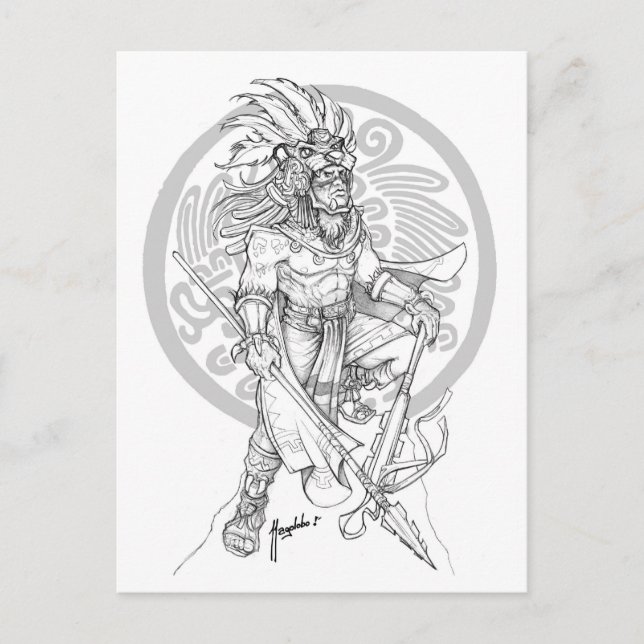 Postal Aztec Jaguar Warrior (Anverso)