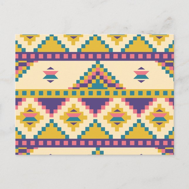 Postal Azteca en morado (Anverso)