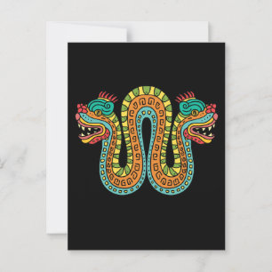 Postal Azteca Serpiente de doble cabezal Serpiente Serpie