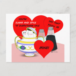 Postal Azúcar y especias: arte de San Valentín de moda