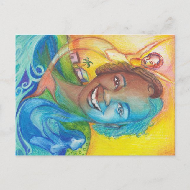 Postal azul (Anverso)