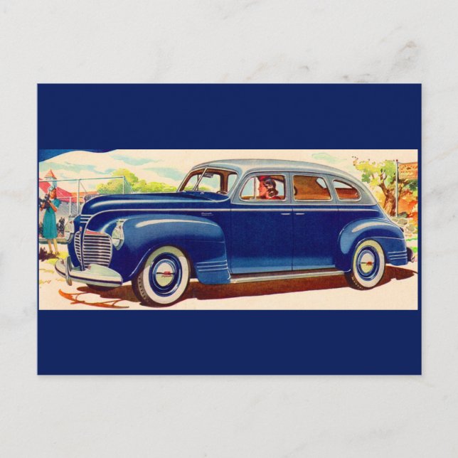Postal azul 1941 Plymouth (Anverso)