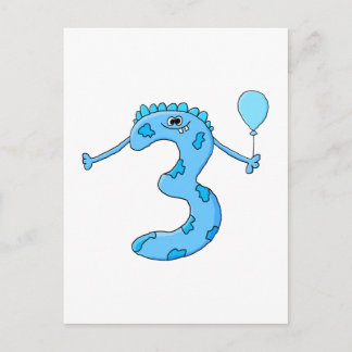 Postal Azul 3.ᵉʳ Personalizado de cumpleaños.