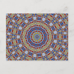 Postal azul amarillo Mandala