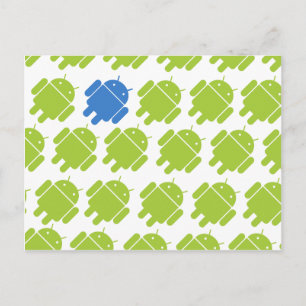 Postal Azul Android volador