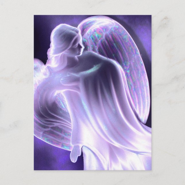 Postal azul ángel (Anverso)