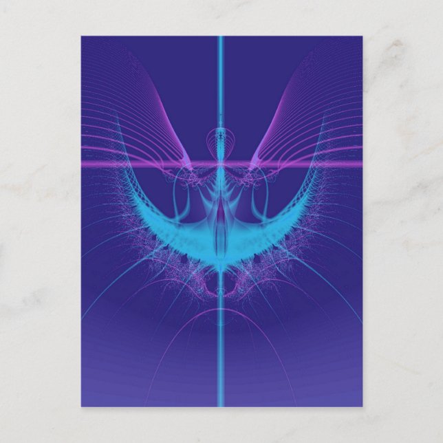 Postal azul ángel (Anverso)