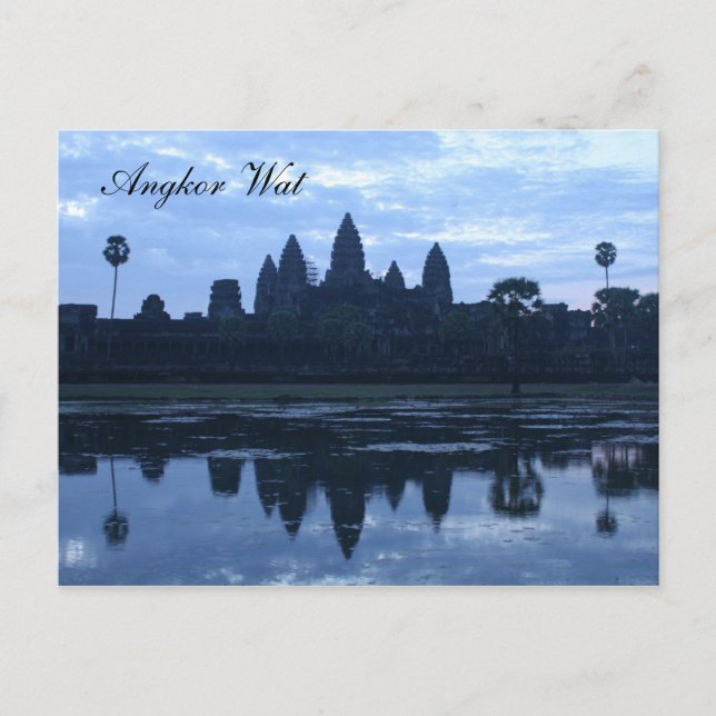 Postal azul angkor (Anverso)