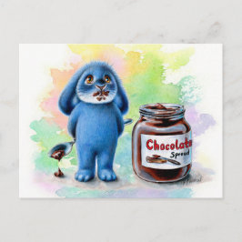 Postal Azul benny - Postcard de chocolate