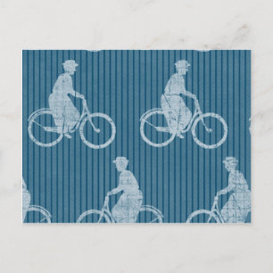 Postal Azul bici vintage