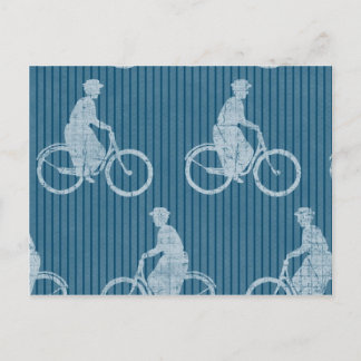 Postal Azul bici vintage
