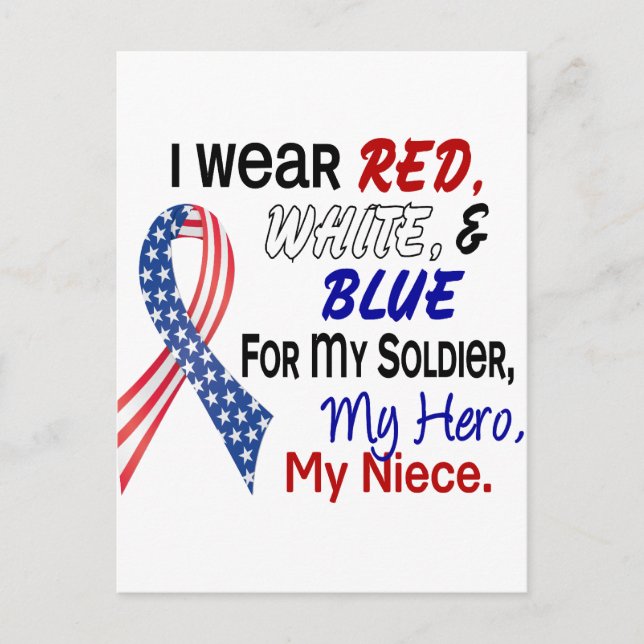 Postal Azul Blanco Rojo Para Mi Niña (Anverso)