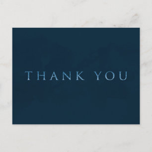 Postal Azul Brillante Laminado Falso Glam Moderno GRACIAS
