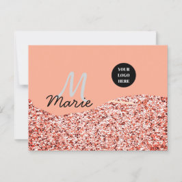 Postal azul brillo añadir logotipo texto gracias descuent