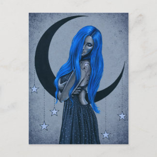 Postal azul celestial Fantasía arte