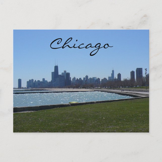 Postal azul cielo de chicago (Anverso)