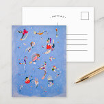 Postal Azul cielo | Wassily Kandinsky<br><div class="desc">"Bleu De Ciel" (Azul Cielo), pintado en 1940 por Wassily Kandinsky, es una composición hipnotizante de formas biomórficas flotantes fijadas sobre un fondo azul sereno. Esta obra maestra abstracta refleja la evolución artística posterior de Kandinsky, donde mezcló surrealismo y abstracción geométrica para crear una atmósfera de ensueño. Las formas delicadas,...</div>