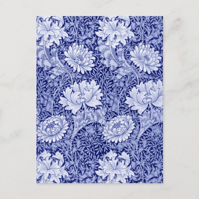 Postal Azul crisantemo, William Morris (Anverso)