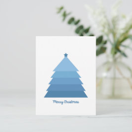 Postal azul de árbol de Navidad