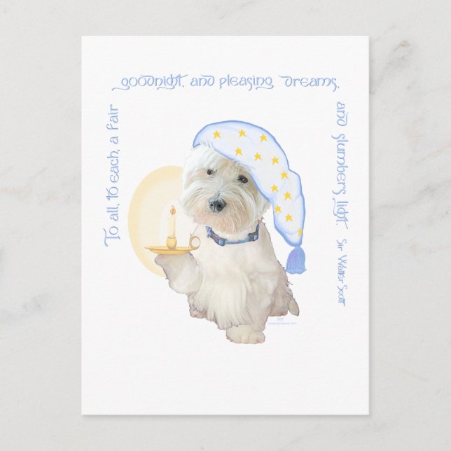 Postal Azul de buena noche (Anverso)