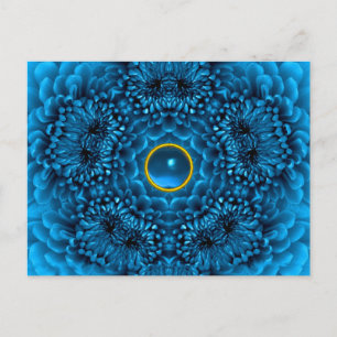 Postal AZUL DE DAHLIA Y SAFIRO DE GEMSTONE Floral