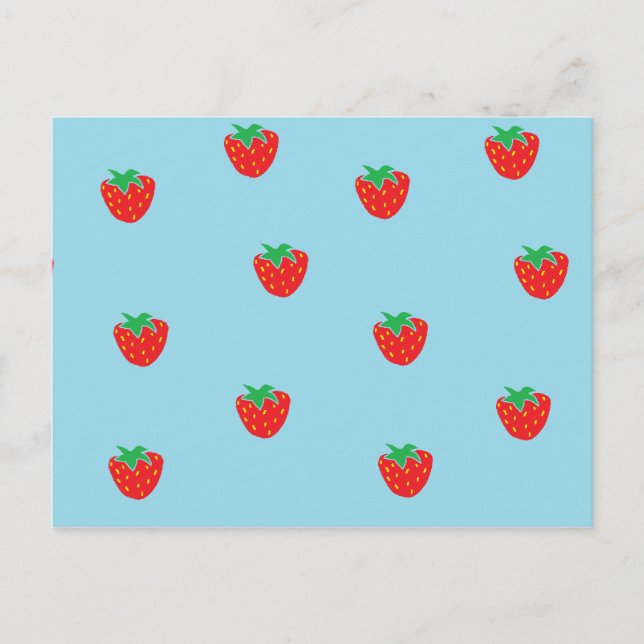 Postal Azul de fresas (Anverso)