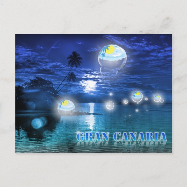 postal azul de Gran Canaria (Anverso)
