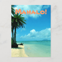 Postal azul de la playa de Hawaii