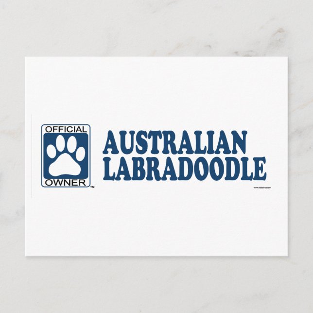 Postal Azul de Labradoodle del australiano (Anverso)