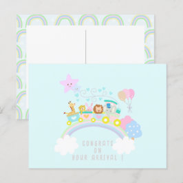 Postal Azul de los animales de entrenamiento