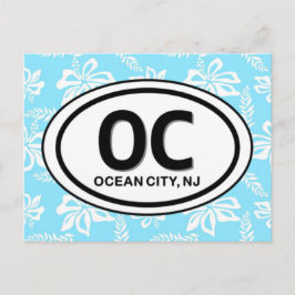Postal azul de OC Ocean City NJ