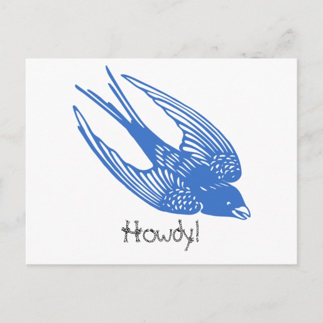 Postal Azul de pájaro (Anverso)