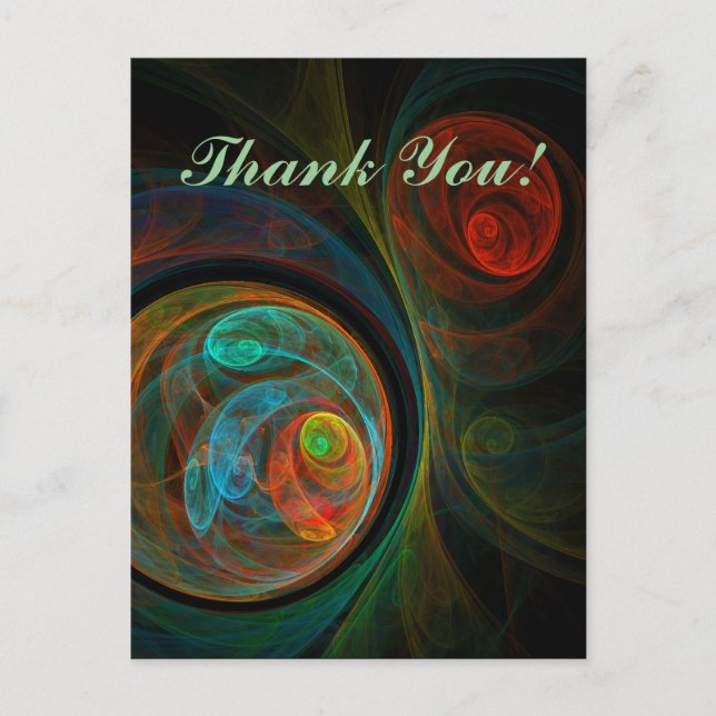 Postal Azul De Renacimiento Gracias Postcard (Anverso)