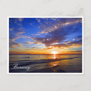Postal azul de sol de boracay