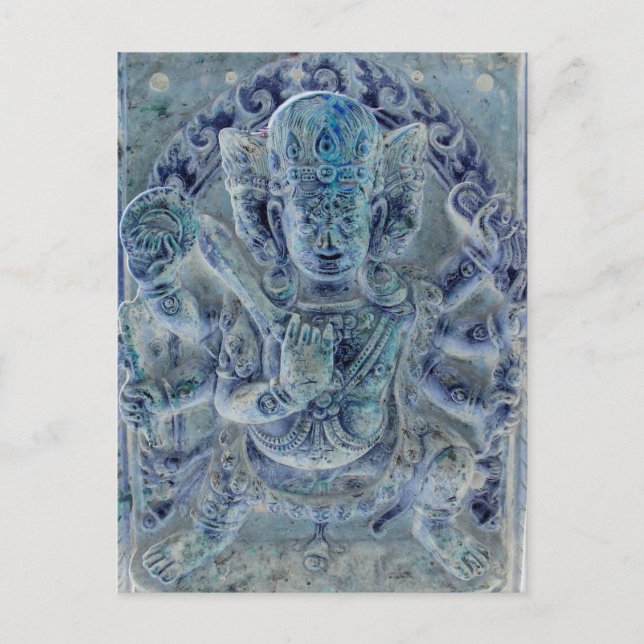 Postal azul de Vajrapani (Anverso)