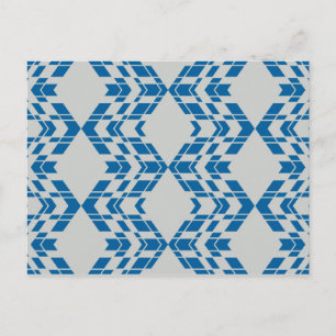 Postal Azul, decorativo, moderno, trendy, geométrico cool