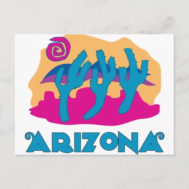 Postal Azul del desierto de Arizona (Anverso)