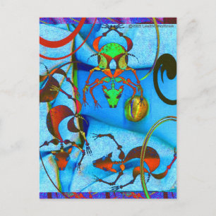 Postal Azul del perro tropical