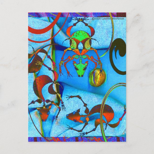 Postal Azul del perro tropical (Anverso)