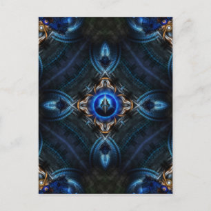 Postal Azul dorado Kaleidoscope
