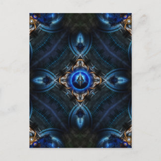 Postal Azul dorado Kaleidoscope