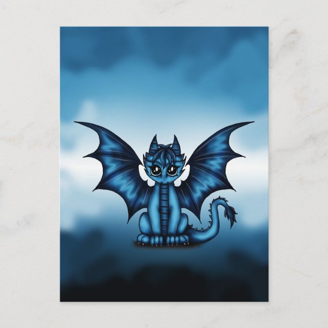 Postal azul Dragonizante (Anverso)